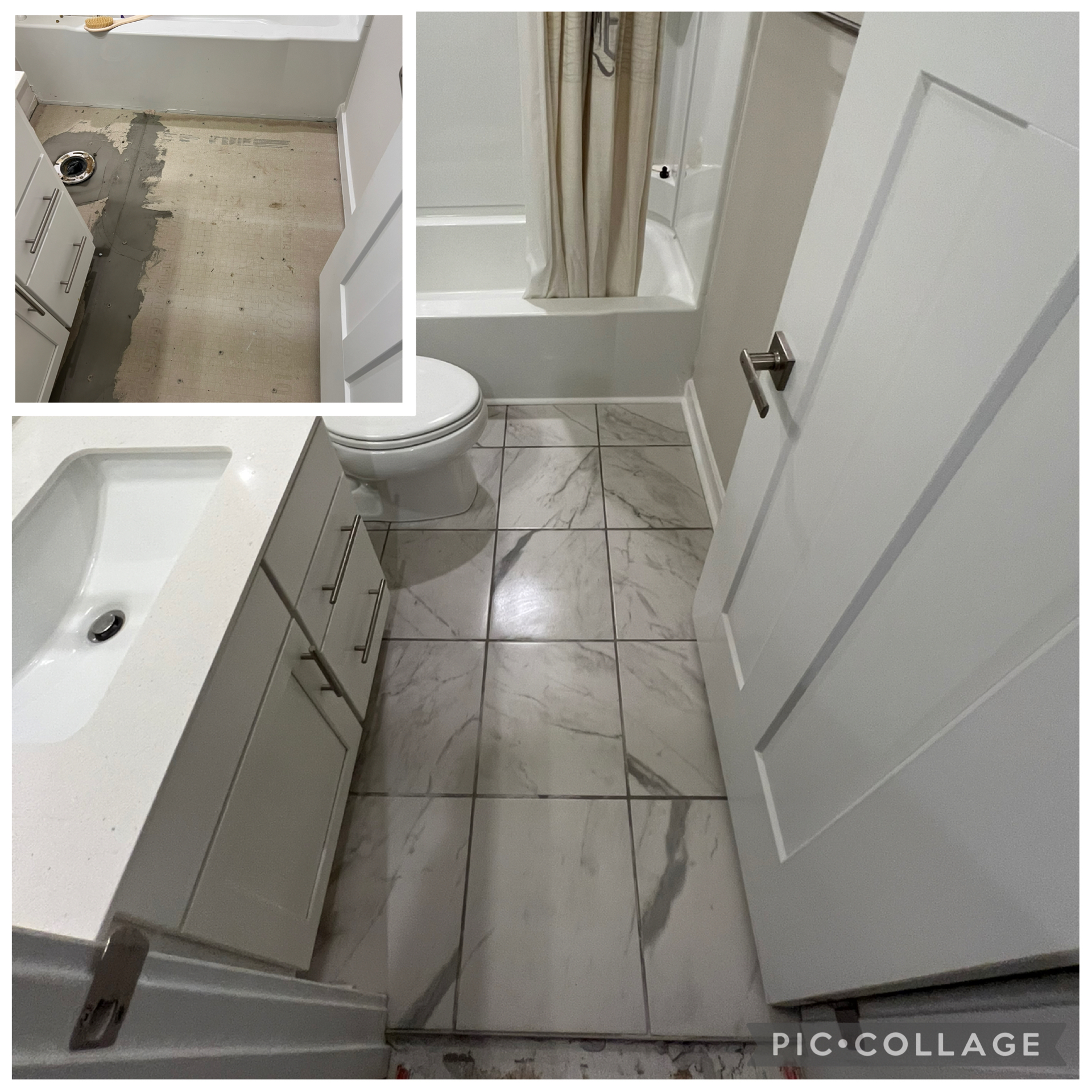 Bathroom tile floor