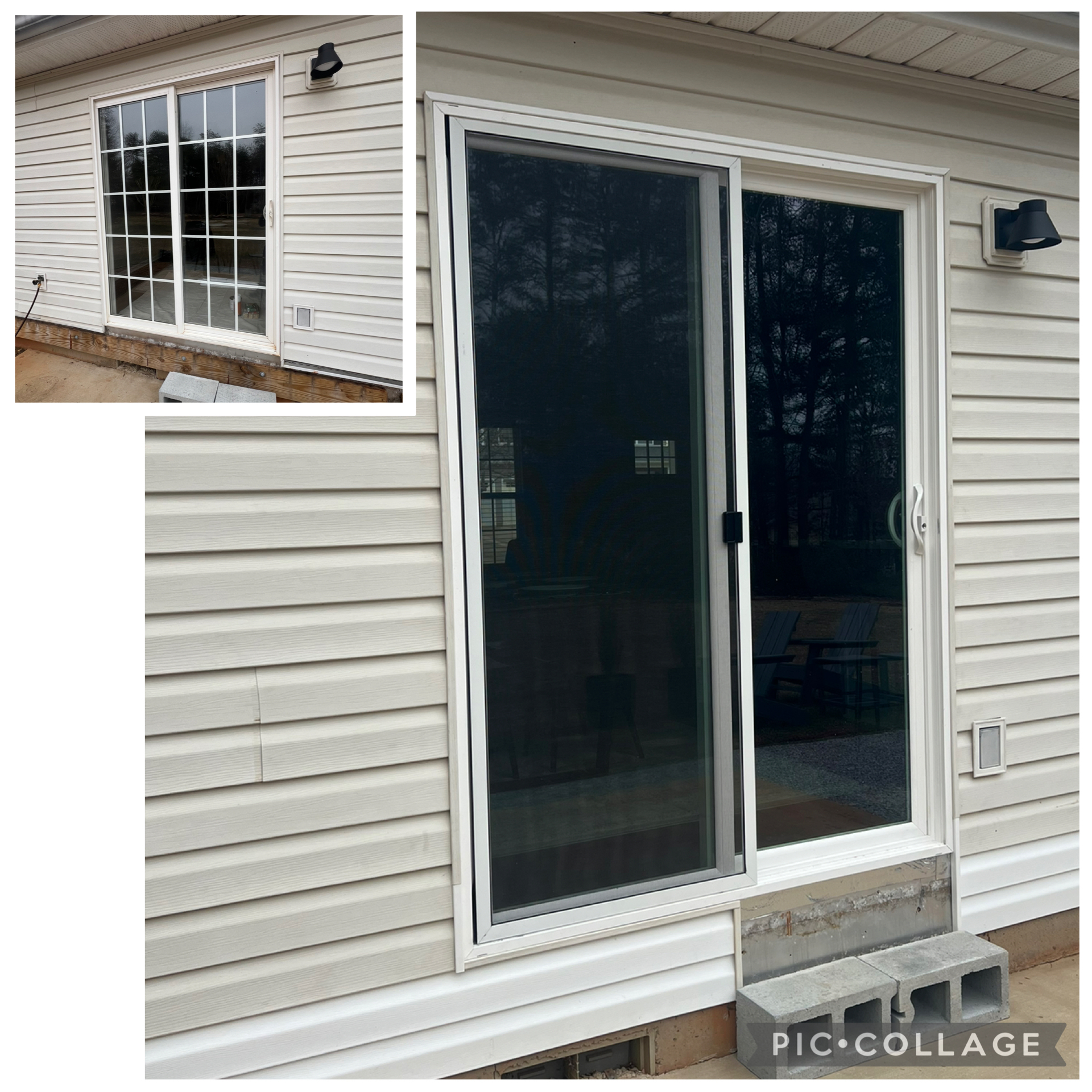 Replaced sliding patio door
